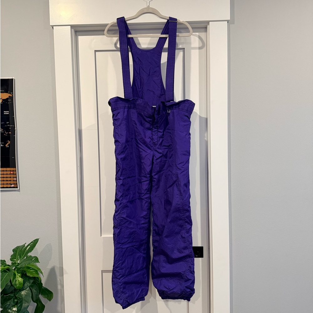 ROFFE Purple Skiwear Ski Pants Bib StyleRuffle Waist Size 12
